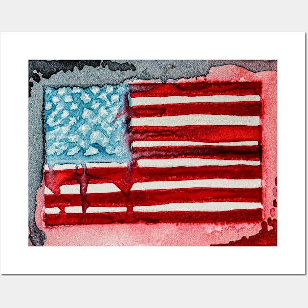 America the Flag Painting Wall Art by Shirtacle